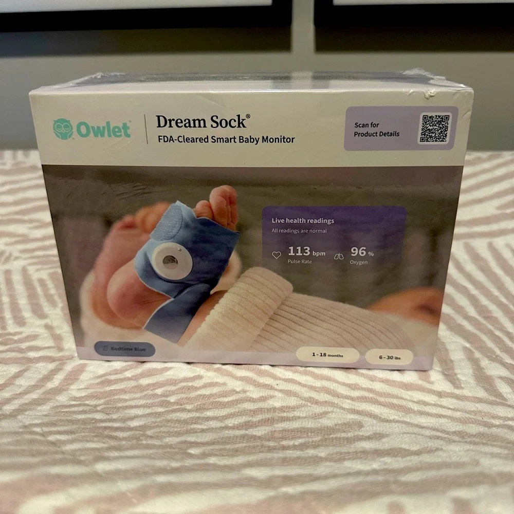 Owlet - Dream Sock Smart Wearable Baby Monitor - Bedtime Blue